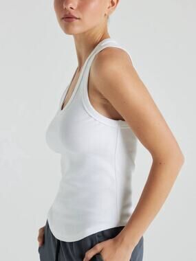 Every perfect Tank top preppy Y2K everyday White Large A008297